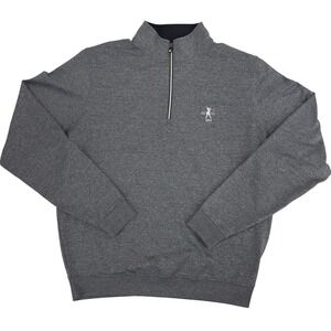 FootJoy Pullover Mens M Gray Quarter Zip LGCC Logo Golf Performance Sweater